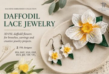 Daffodil Lace Jewelry embroidery design