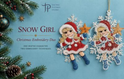 Snow Girl - Christmas Embroidery Duo
