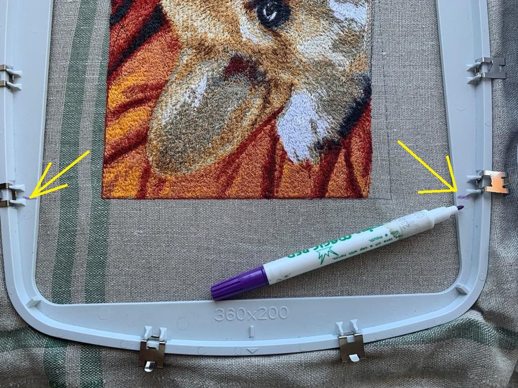 Marking the hoop position